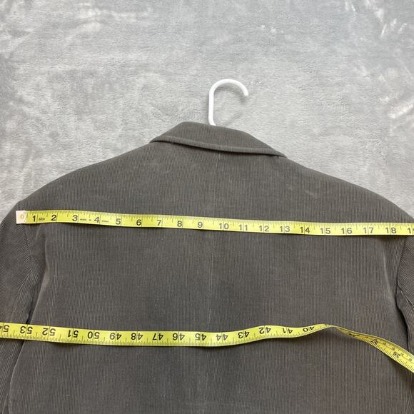 Vtg Mervyns Corduroy Blazer Mens 44L Gray Pinwale 2 Button Suede Elbow Patch - Picture 7 of 16